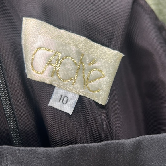 Cache Vintage Formal Gown Maxi Floral Aplique 90's Prom Wedding Guest Black Tie - Picture 5 of 10